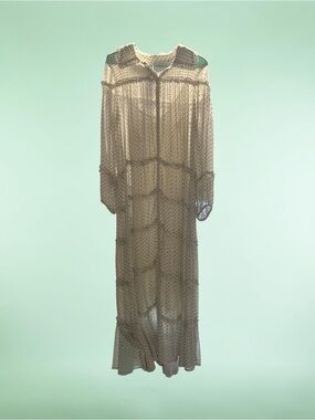 Anthropologie White Dress with Black Polka Dots